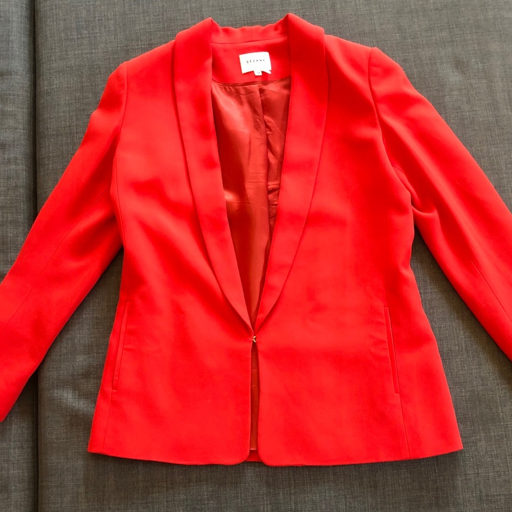 Sezane Sarina coral red blazer size 38/M